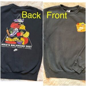 Nike - “Balanced Diet" Black Crewneck Sweatshirt Mens Size Small